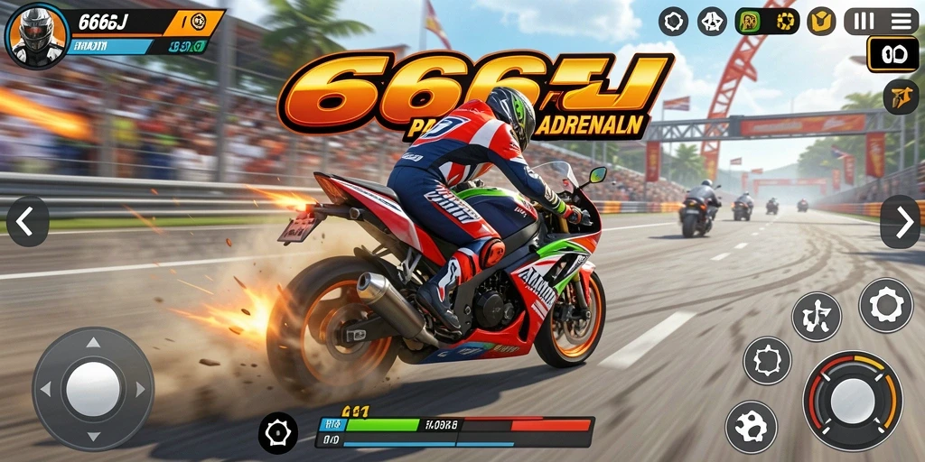 Screenshot menampilkan adegan balapan dramatis di 666J.