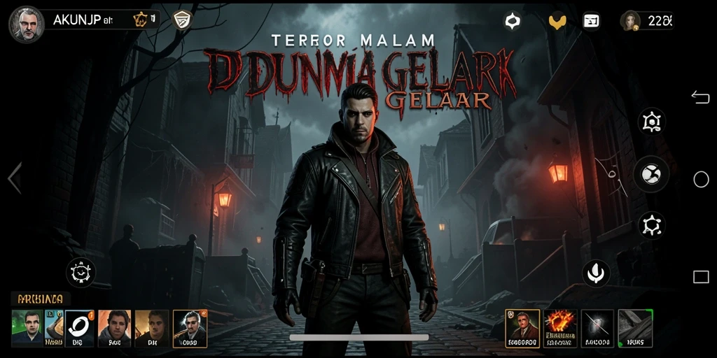 Tampilan gameplay menegangkan AKUNJP dengan suasana horror yang mencekam.