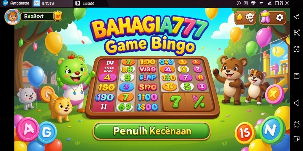 Tampilan gameplay seru dalam aplikasi Bingo BAHAGIA777.