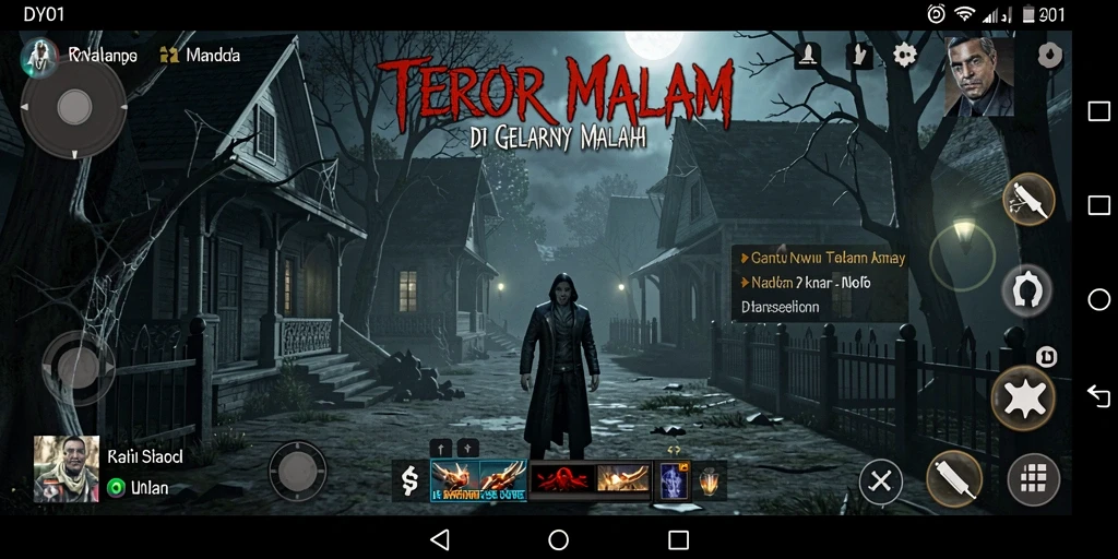 Screenshot gameplay DY01 menunjukkan suasana menegangkan yang sangat mencekam.