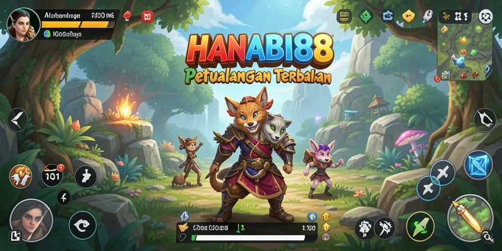 Tampilan aksi seru dalam gameplay Open World HANABI88.