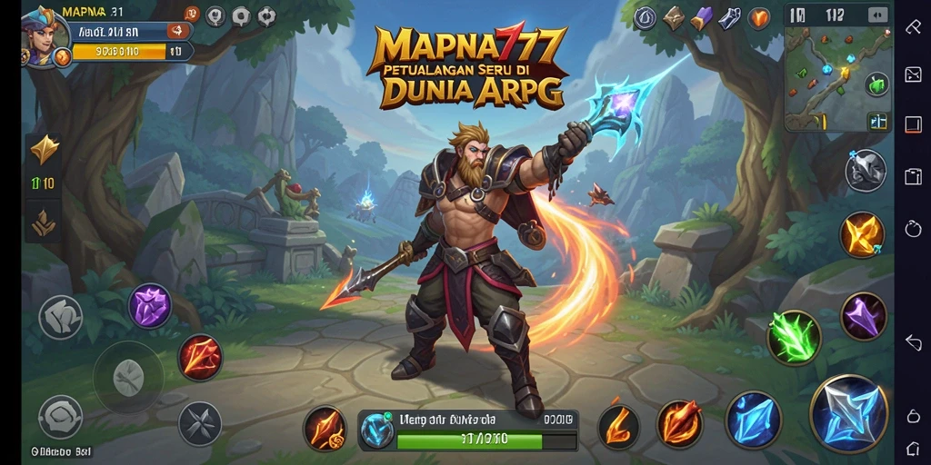 Screenshot utama MAPNA777 menunjukkan pertarungan karakter yang epik di dunia ARPG.