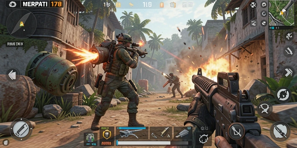 Screenshot dari gameplay TPS yang mendebarkan di MERPATI178.