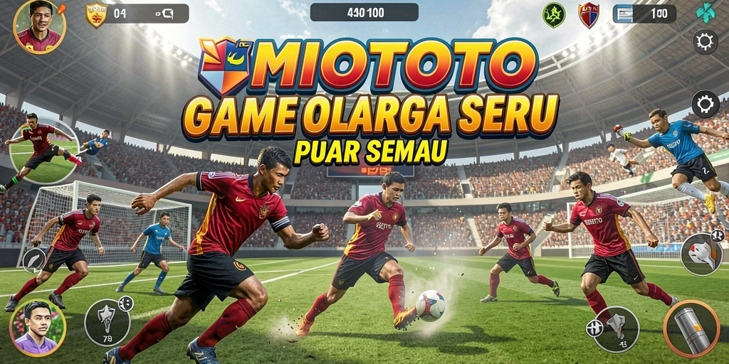 Tampilan gameplay MIOTOTO yang menampilkan pertandingan olahraga seru.