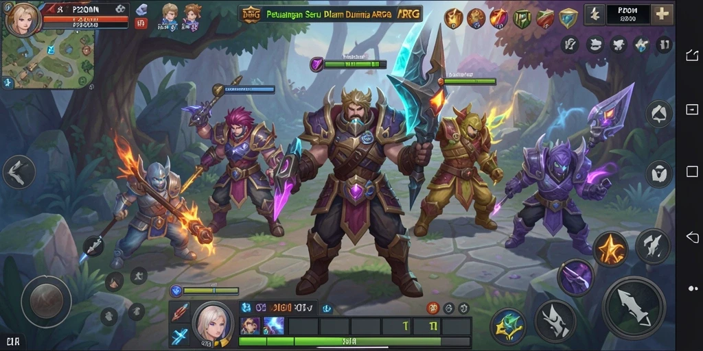 Tampilan menarik dari permainan P200M dengan pertarungan ARPG yang mendebarkan.