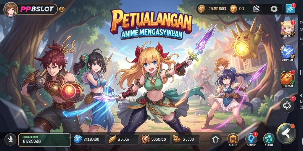 Tampilan menarik dari gameplay PP8SLOT yang penuh aksi Anime.