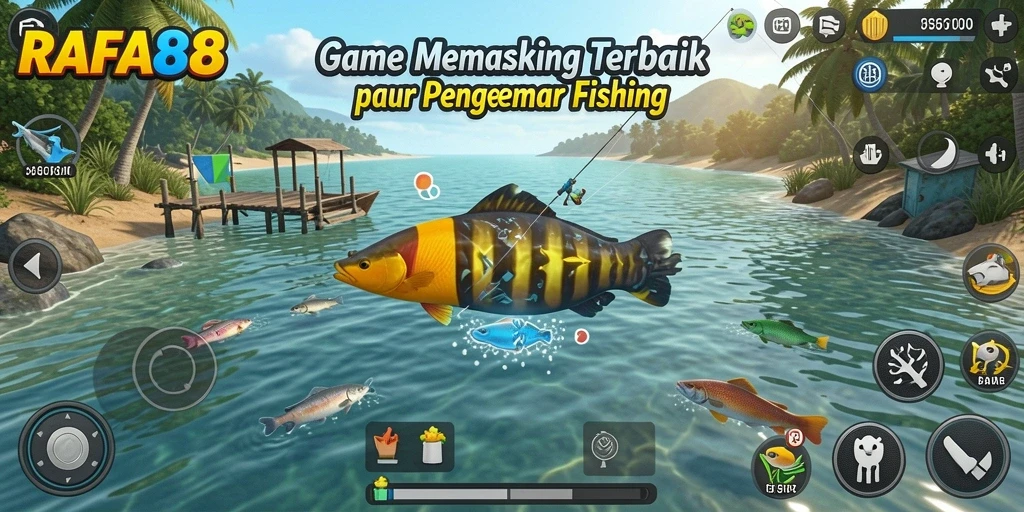 Screenshot gameplay RAFA88 menampilkan pengalaman memancing yang seru dan menantang.