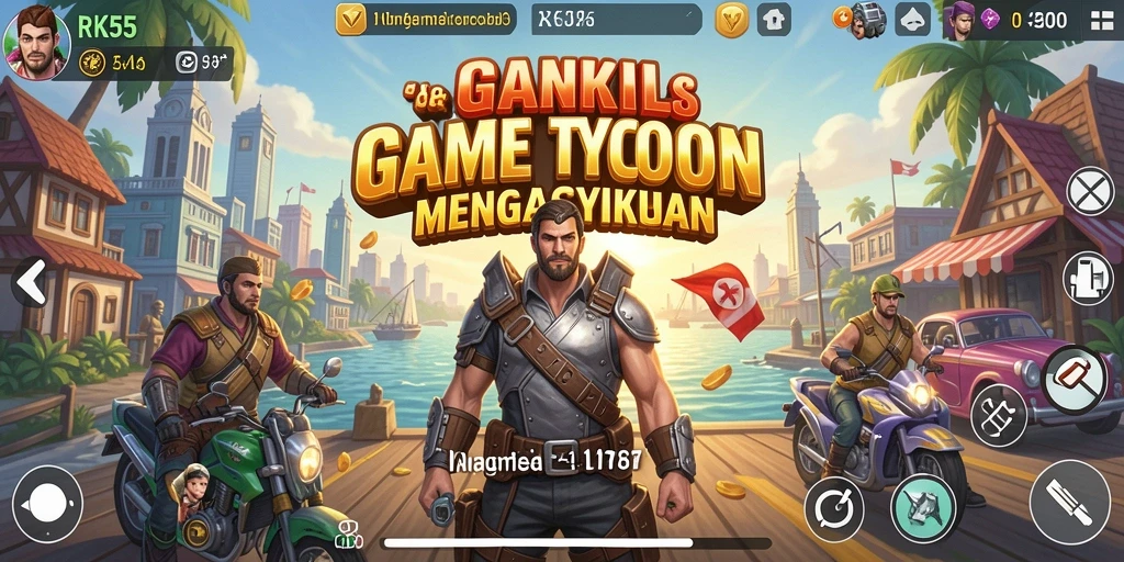 Screenshot utama RK55 menampilkan gameplay Tycoon yang menarik.