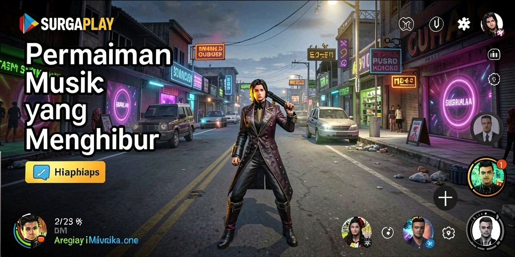 Screenshot gameplay SURGAPLAY menunjukkan aksi permainan musik yang menarik.