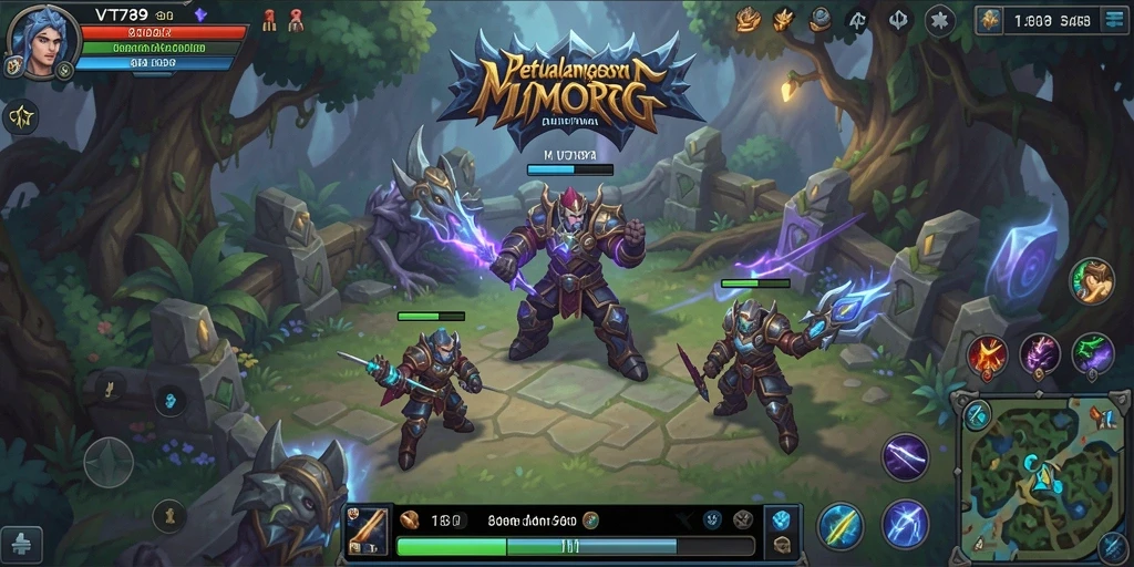 Screenshot gameplay VT789 menampilkan aksi petualangan di dunia fantasi.